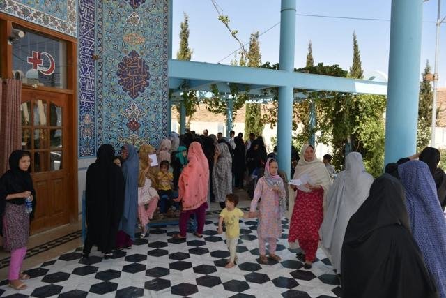 Women and children at a free medical camp
