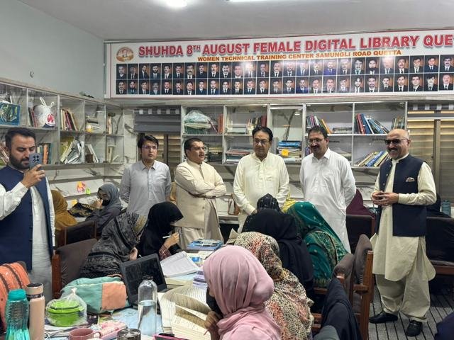 Guests address students at the Female Digital Library